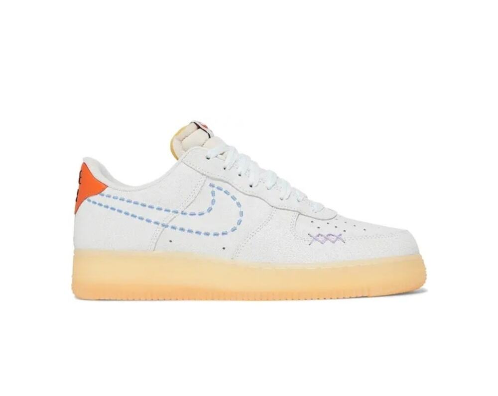 Nike Mens Air Force 1 DX2344-100 Gray Low Top Lace Up Athletic Shoes Size 9.5